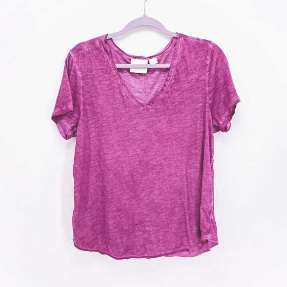 Maeve V Neck Burnout Tee - Picture 1 of 8